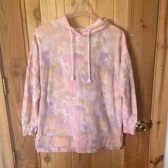 🫟5 for $25🫟 So Lounge Tue-Dye Hoodie in Pink and Purple - Picture 1 of 8